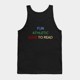 Fun Athletic Love To Read - Funny Quotes Tank Top